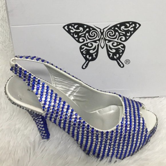 NWT Marc Defang Crystal Slingback Heels NIB - Picture 2 of 6